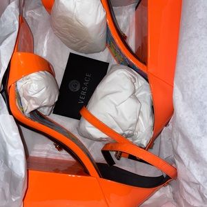 VERSACE Fluo Patent Leather Sandals